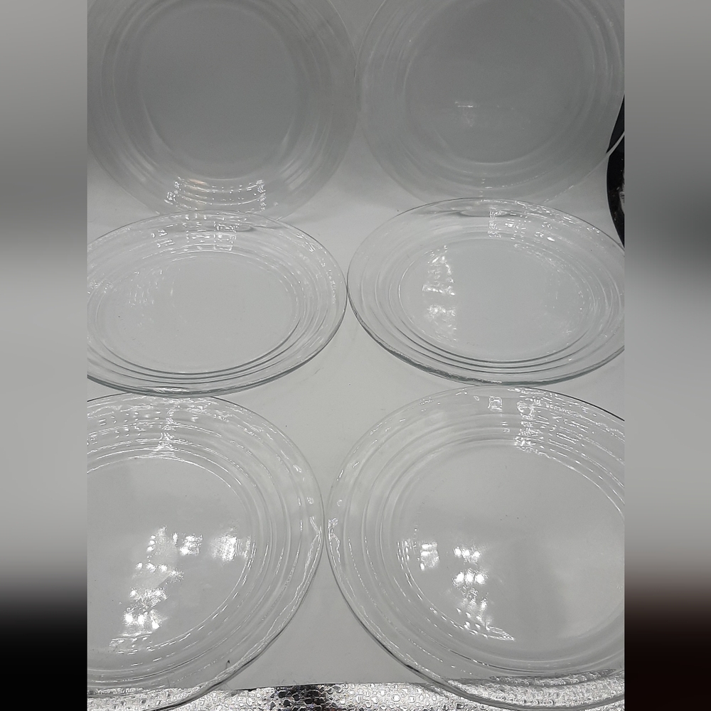 Vintage Libbey Duratuff Clear Glass Bread & Butter Plate Lot of 6 Made in Mexico